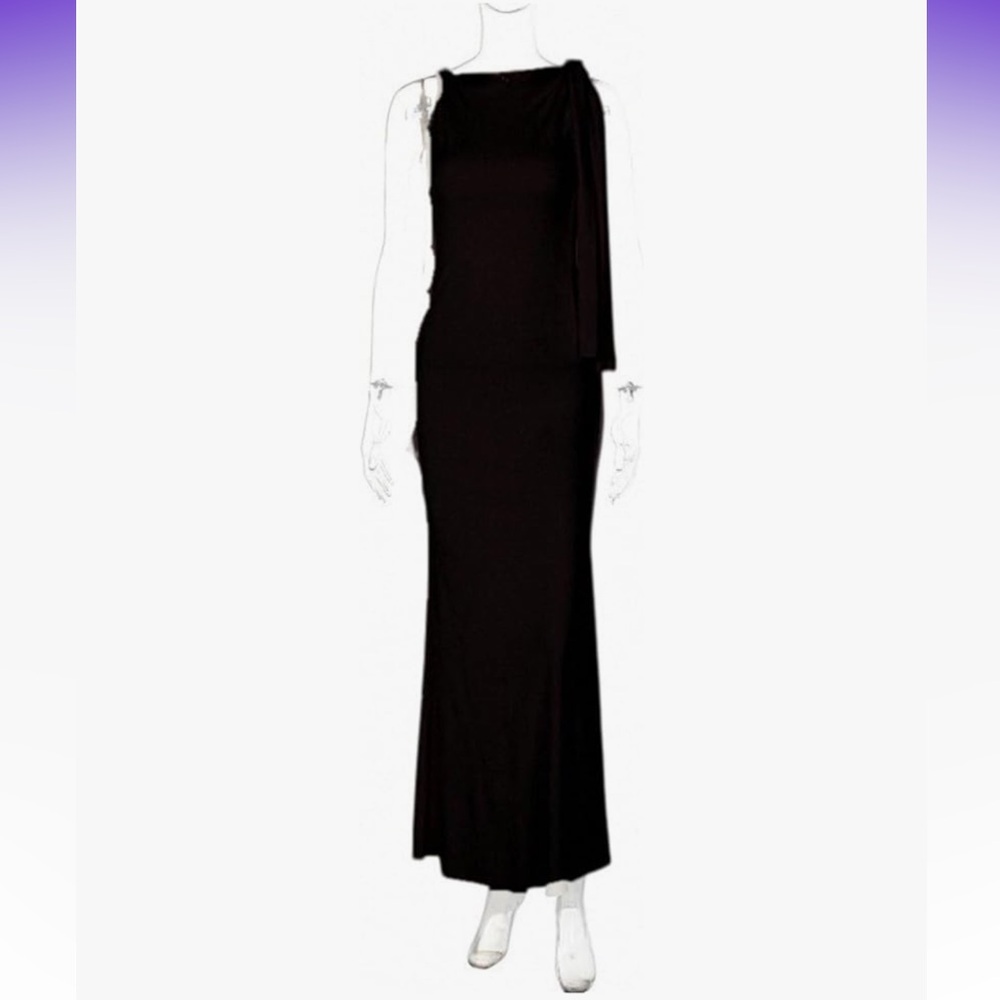 GENERIC | Elegant Black One-Shoulder Dress - Picture 2 of 2